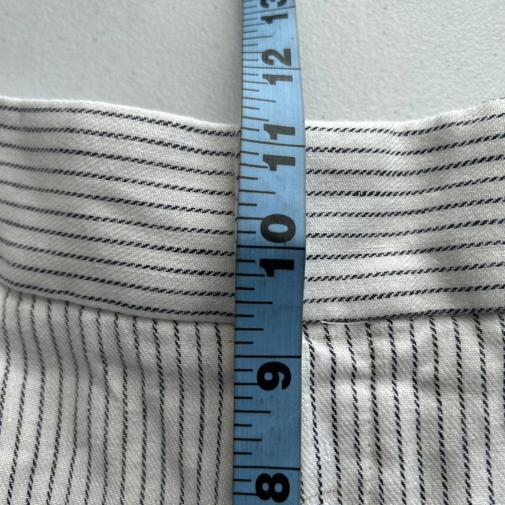 Banana Republic Pants Womens 4 Linen Blend Striped Wide Leg  Preppy Office Siren